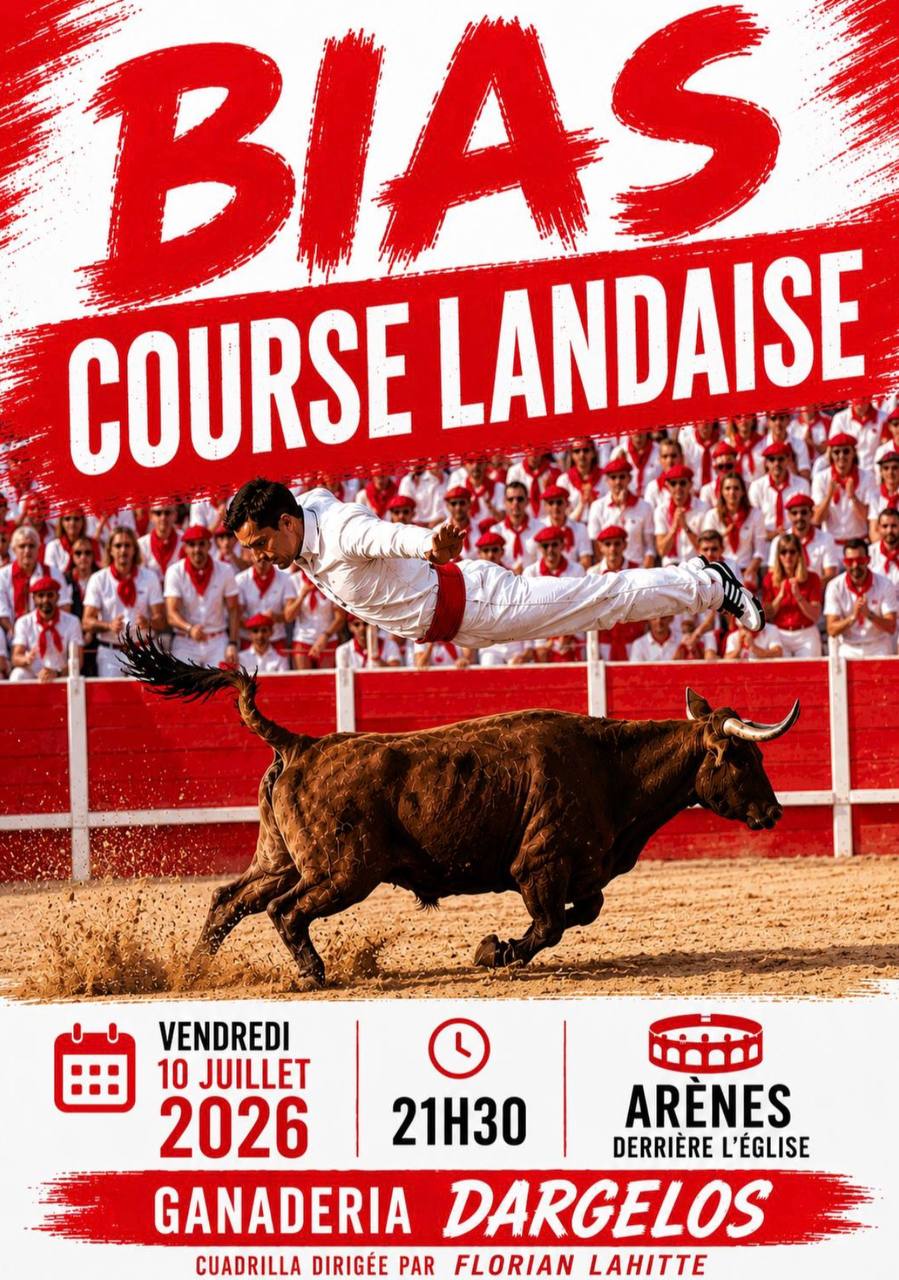Dans le cadre des fêtes locales Course landaise  Bias