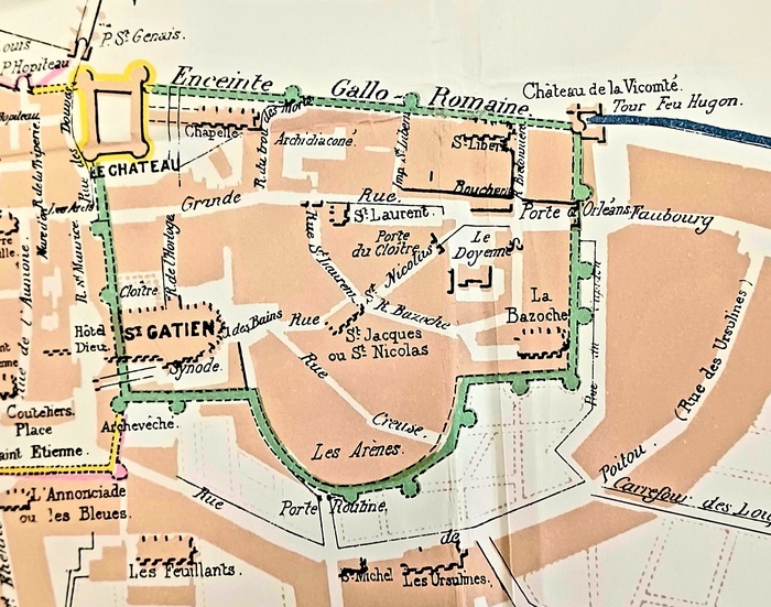 Découverte des vestiges de l&rsquo;enceinte romaine de Tours, Bibliothèque d&rsquo;Histoire de la Touraine, Tours