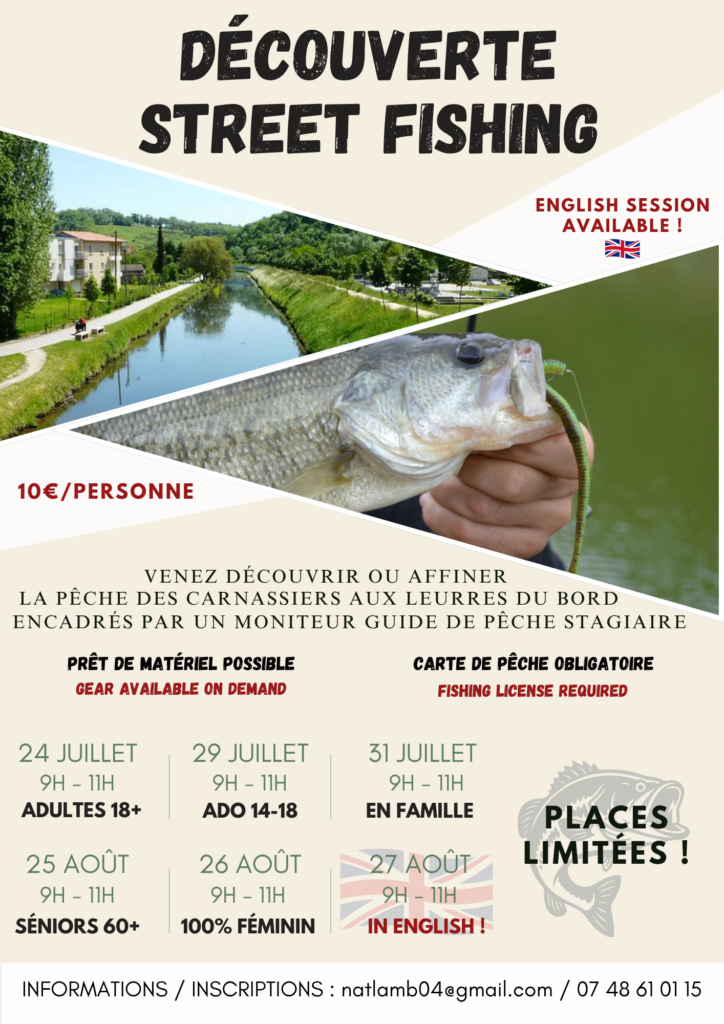 Découverte street fishing Séniors 60 ans et + Moulin du Rousseau Périgueux