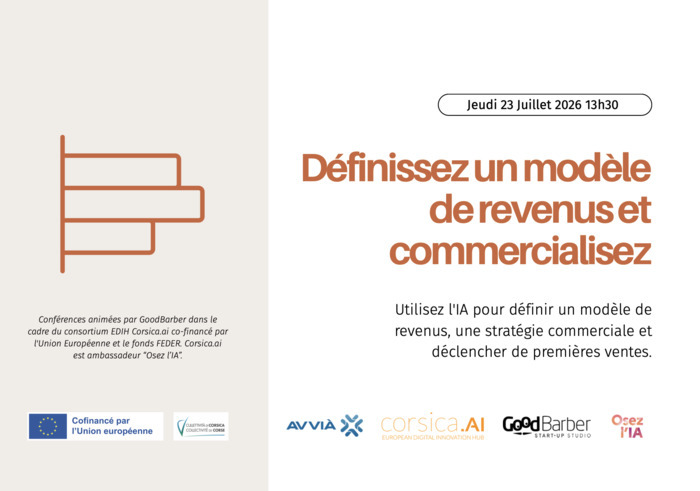 Définissez un modèle de revenus et commercialisez, Tiers lieu a Vela AVVIA Port Toga 2ème étage espace conférence, Ville-di-Pietrabugno