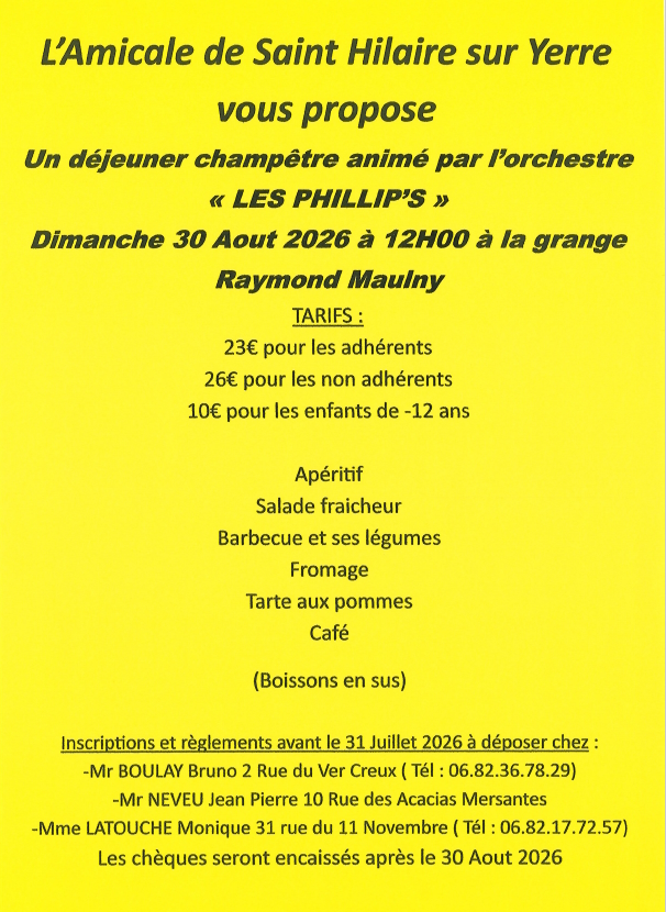 Déjeuner Champêtre Cloyes-les-Trois-Rivières