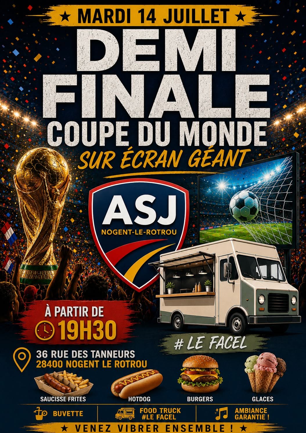 Demi Finale Coupe du Monde de Foot à l’ASJ Nogent-le-Rotrou