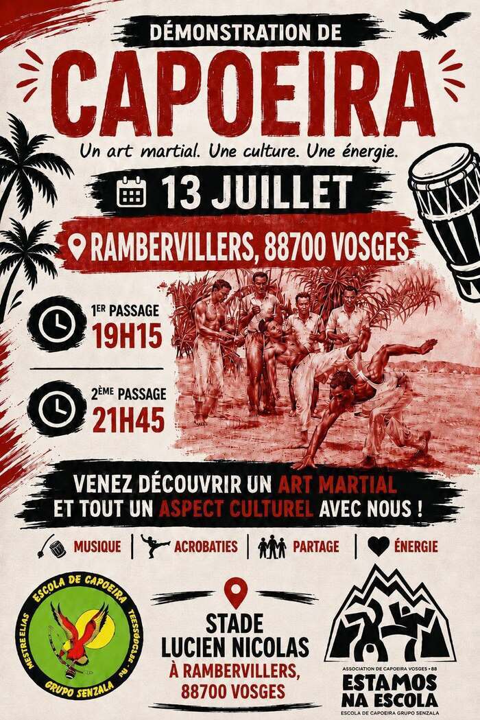 Démonstration de capoeira, Stade Lucien Nicolas, Rambervillers