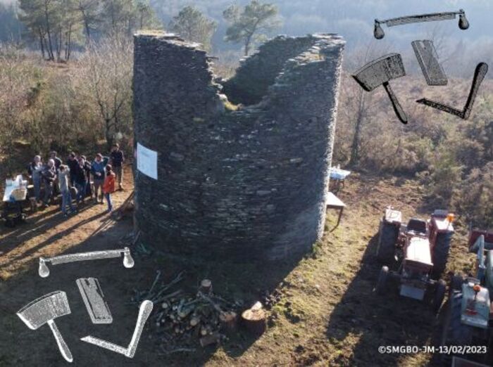 Démonstration de fabrication d’essentes en châtaignier, Moulin de la Grée de Quénelet – Pluherlin, Pluherlin