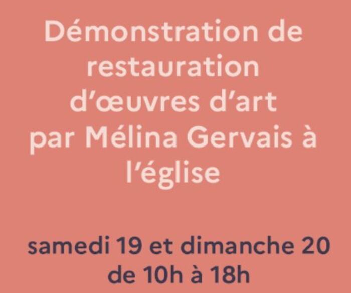 Démonstration de restauration d&rsquo;œuvres d&rsquo;art, Église Saint-Seurin-de-Rions, Rions