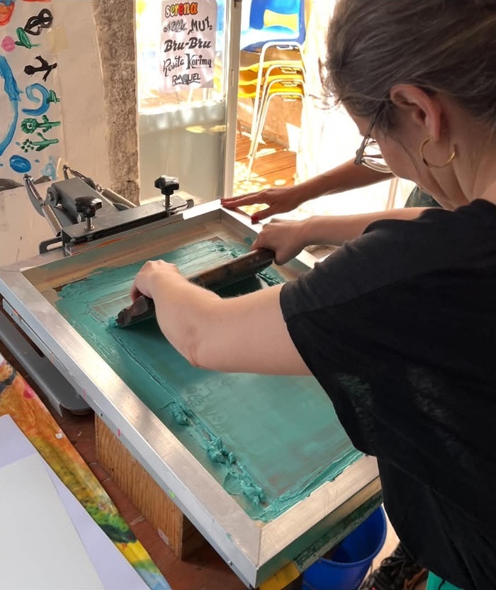 Démonstration de sérigraphie, Musée international des arts modestes (MIAM), Sète