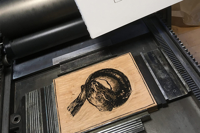 Démonstration de xylogravure, Musée Postal, Paris