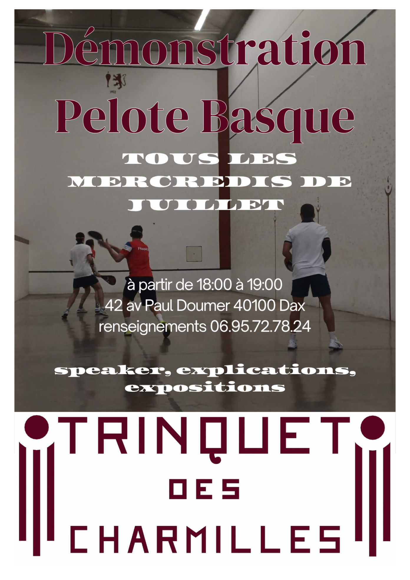 Démonstration Pelote Basque Trinquet des Charmilles Dax