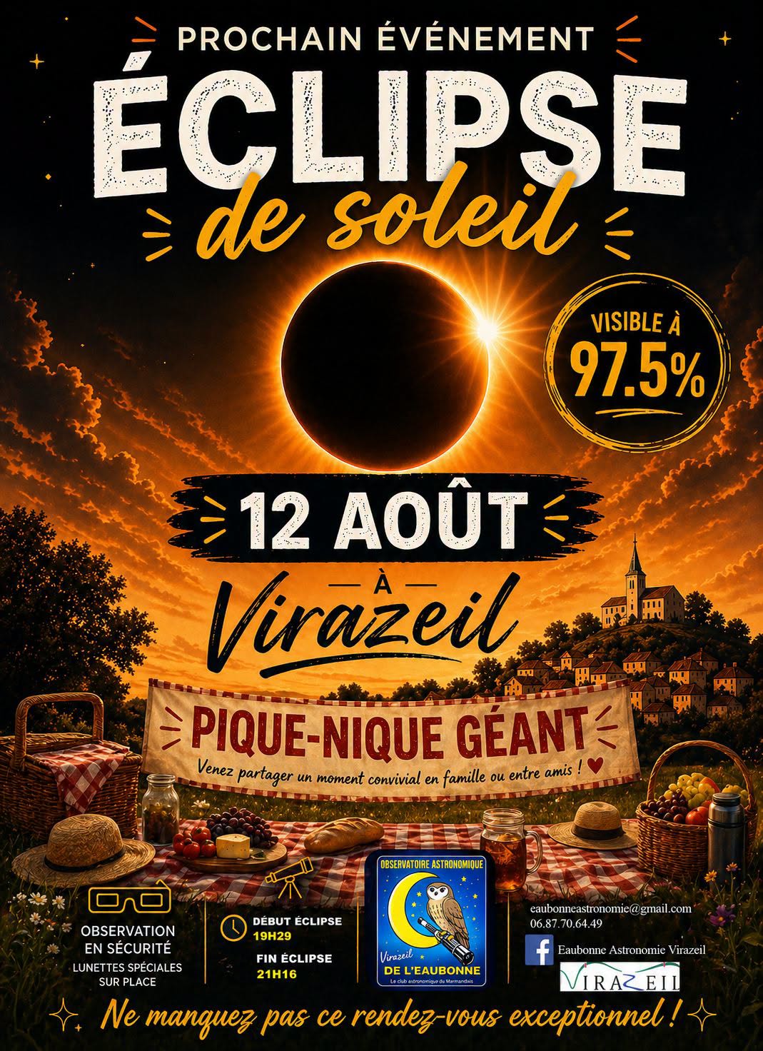 Eclipse de soleil Route de Meyssan Virazeil
