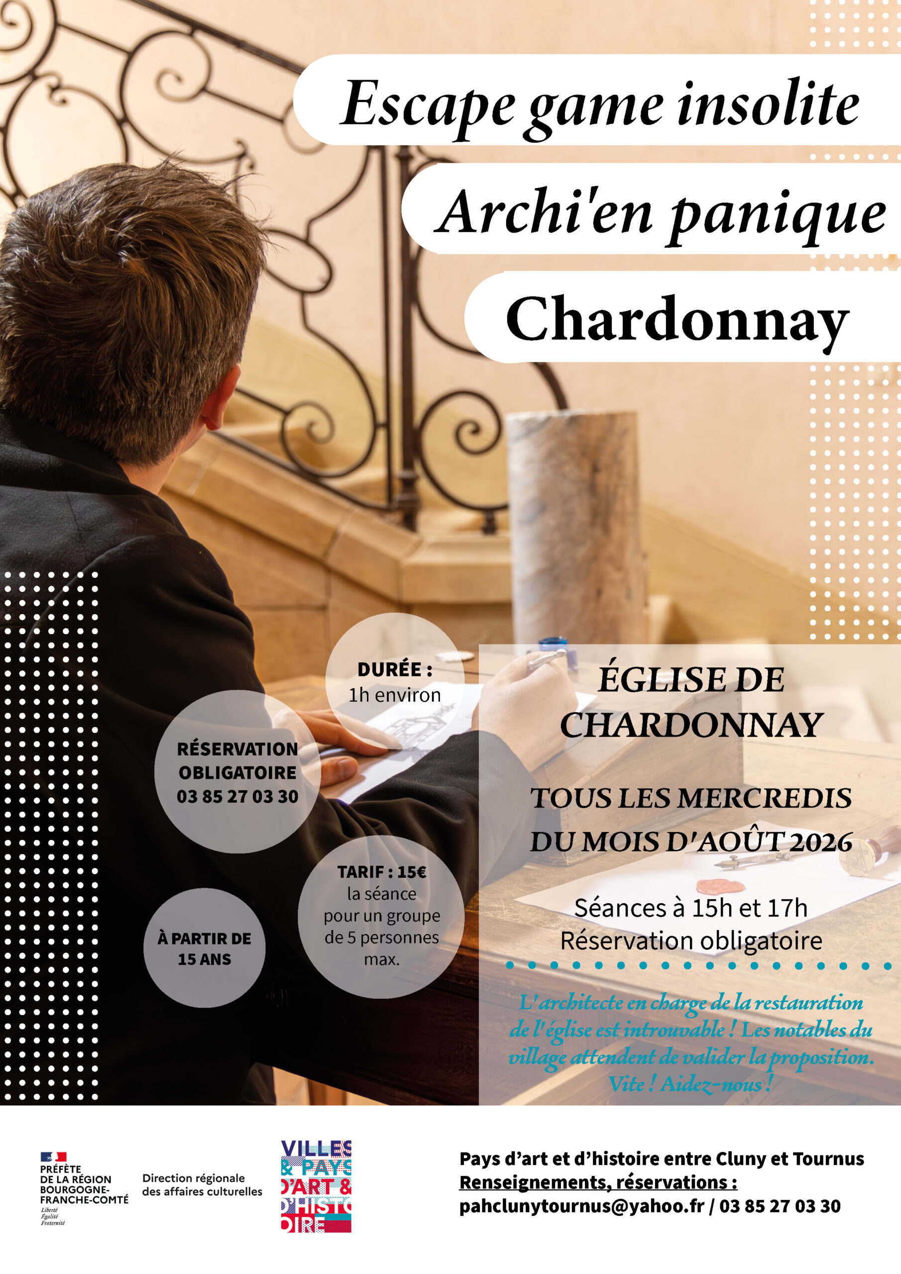 Escape game insolite Archi'en panique ! Eglise de Chardonnay Lacrost 2026-08-05