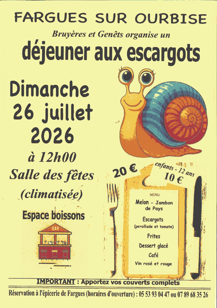 Escargolade Fargues-sur-Ourbise