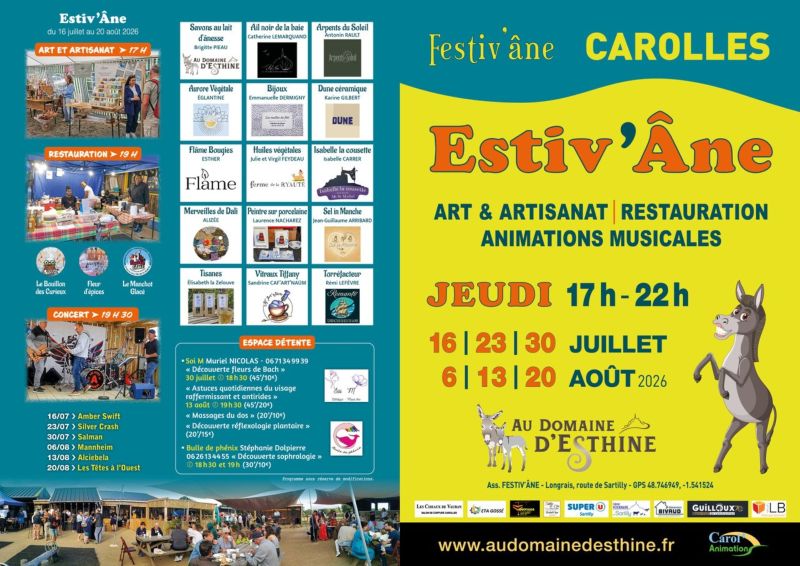 Estiv&rsquo;ÂNE marché nocturne, concert, restauration Longrais Carolles
