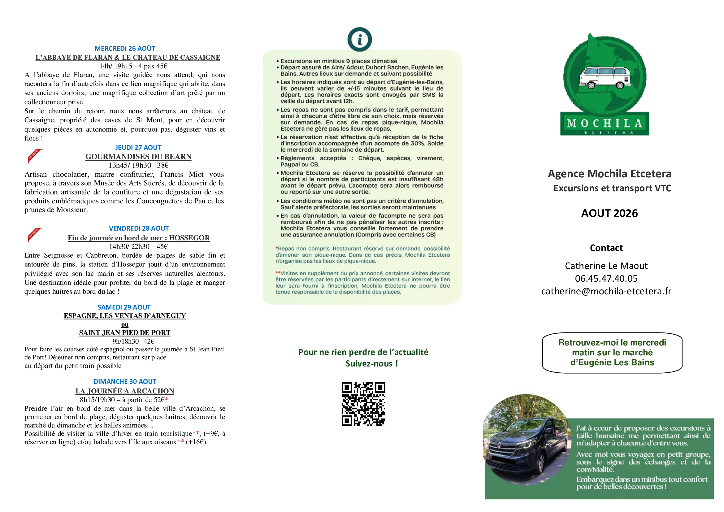 Excursions avec Mochila  Duhort-Bachen 2026-08-01