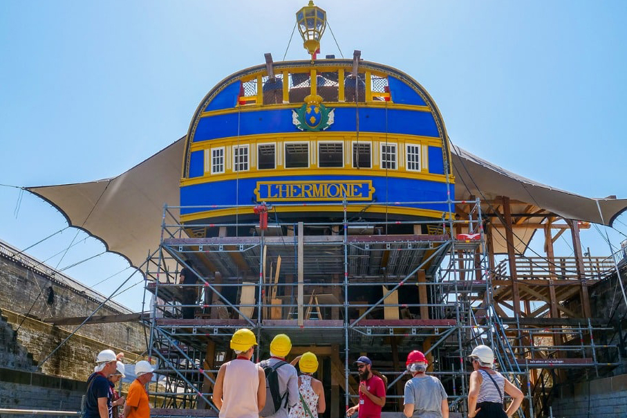 Expérience grimpe dans la mâture Chantier de restauration de L’Hermione Anglet