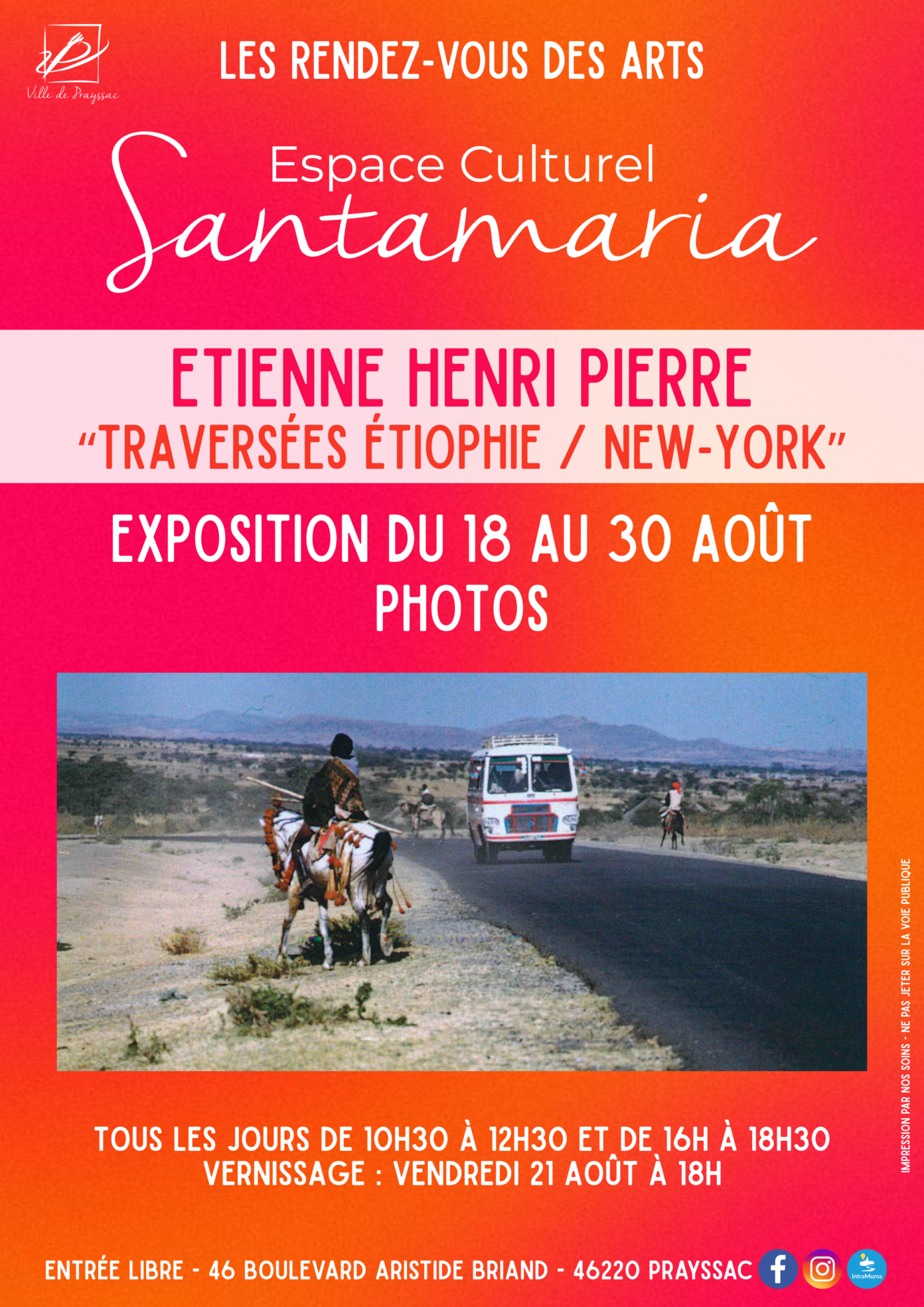 Exposition à Santamaria: Traversées Éthiopie /New-York Prayssac