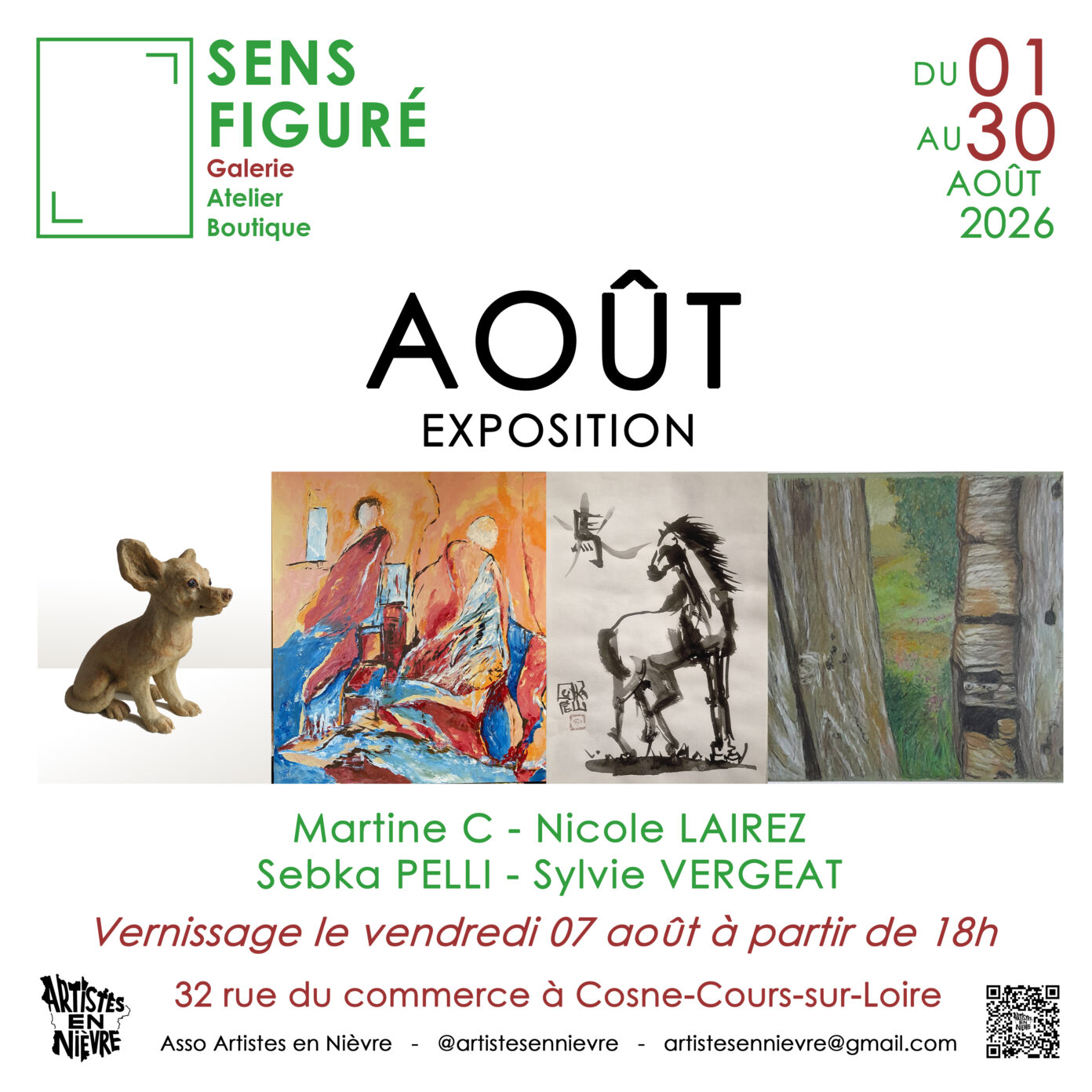 Exposition Août , dans la galerie de la Loire Sens figuré Cosne-Cours-sur-Loire