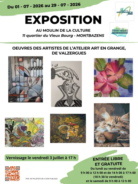 Exposition au moulin de la culture Montbazens