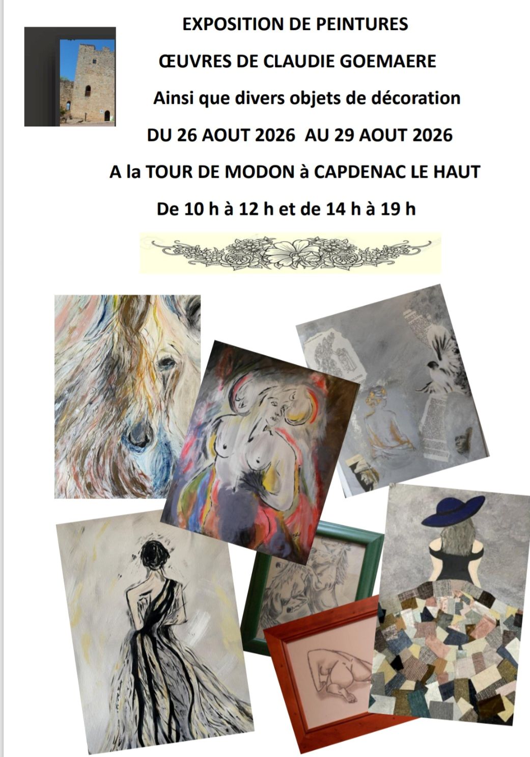 Exposition de peintures de Claudie Goemaere à Capdenac le haut Capdenac