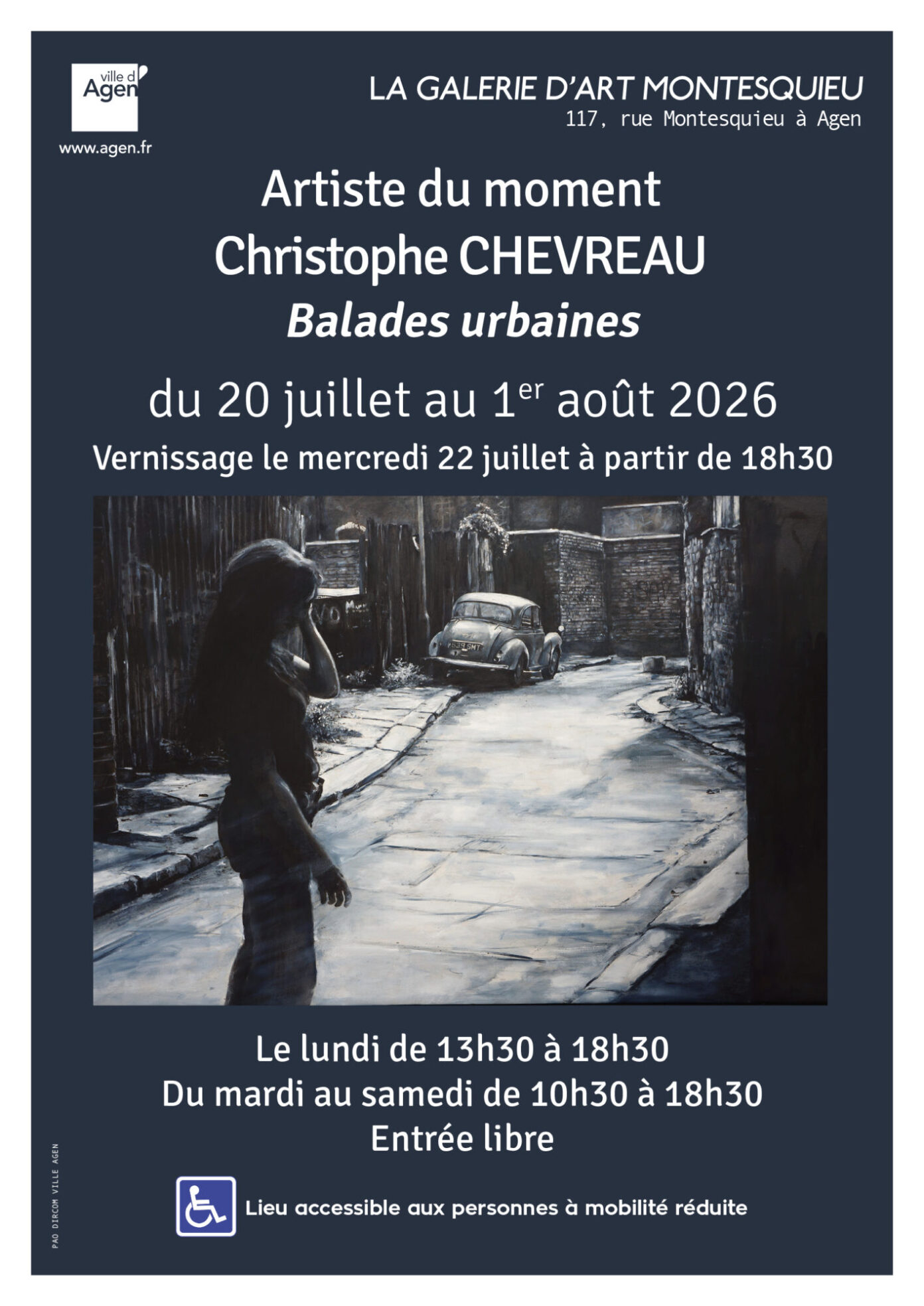 Exposition de peintures par Christophe Chevreau Galerie d&rsquo;Art Montesquieu Agen