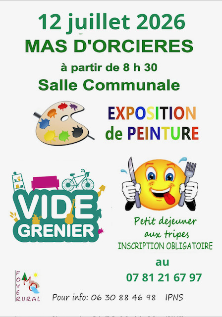 EXPOSITION DE PEINTURE/VIDE GRENIER Salle communale Mont Lozère et Goulet