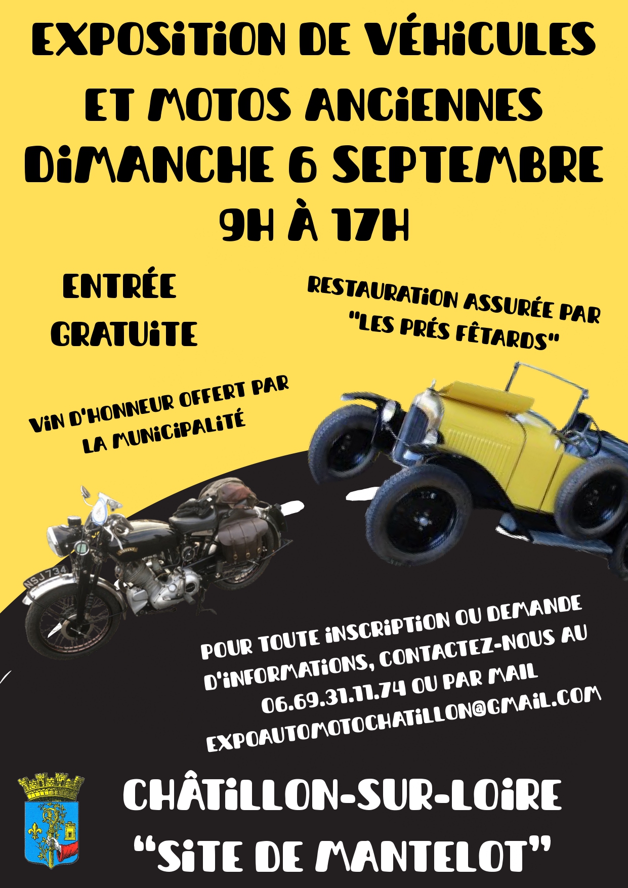 Exposition de véhicules et motos anciennes Ecluse de Mantelot Châtillon-sur-Loire 2026-09-06