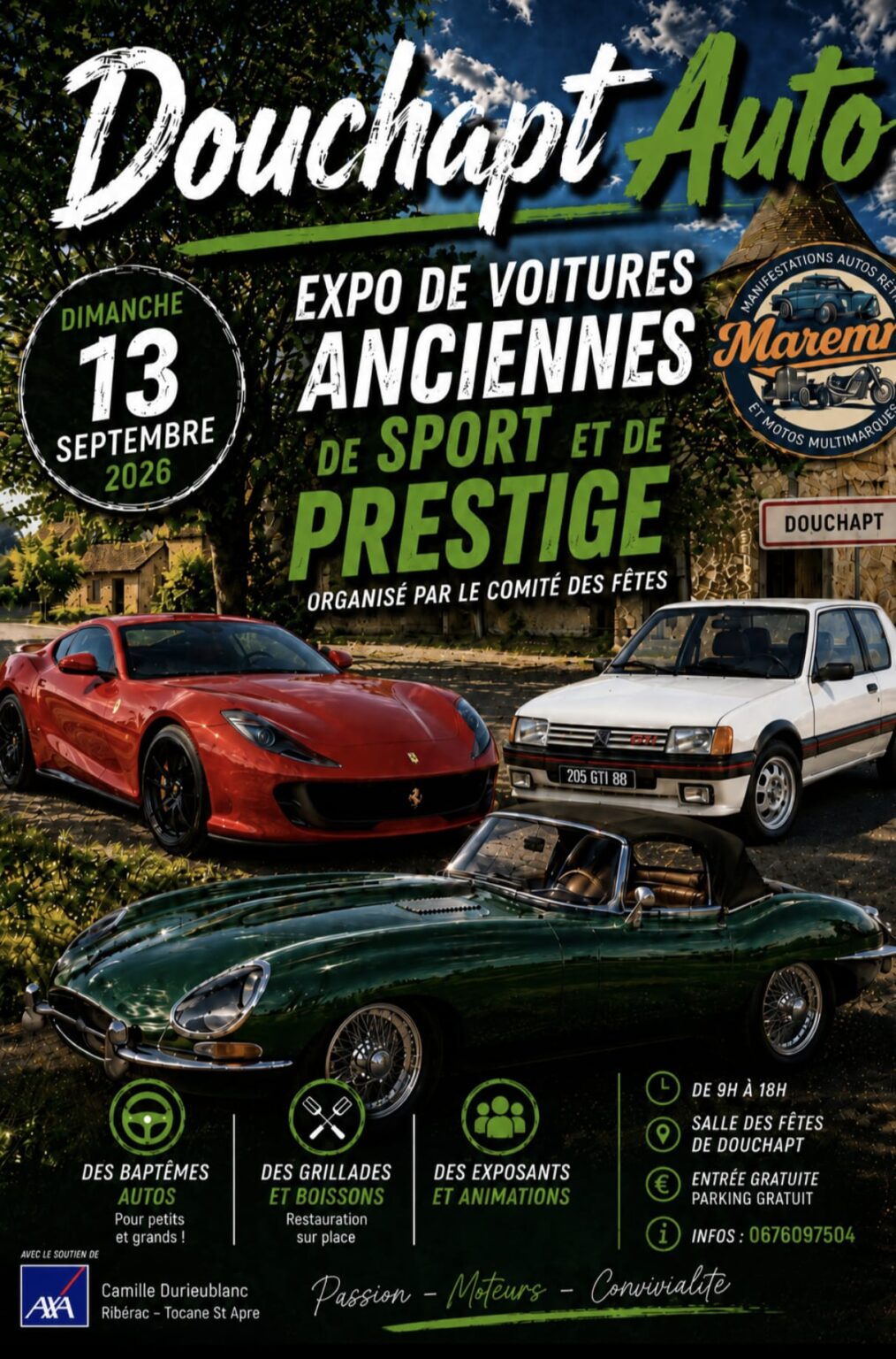 Exposition de voitures anciennes  Douchapt