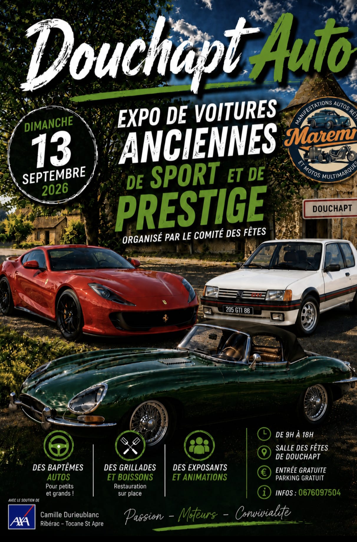Exposition de voitures anciennes Douchapt 2026-09-13