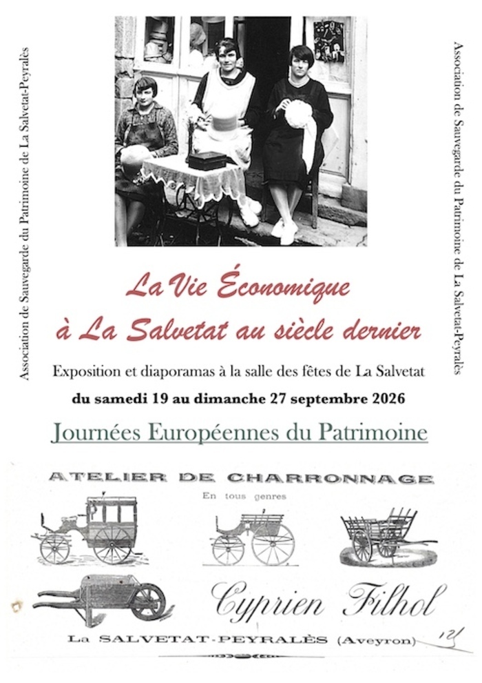 Exposition : « La vie économique à La Salvetat au siècle dernier », Salle des fêtes – Salvetat-Peyralès, La Salvetat-Peyralès