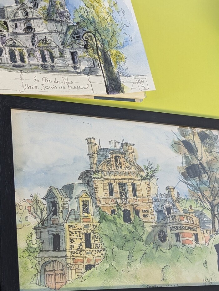 Exposition : les dessins du Clos des fées par le collectif Urban Sketcher L'ESCALE médiathèque Saint-Jouin-Bruneval