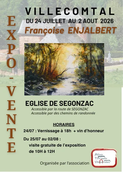 Exposition Les tableaux sur l'Aubrac de Françoise Enjalbert Segonzac Villecomtal 2026-07-24