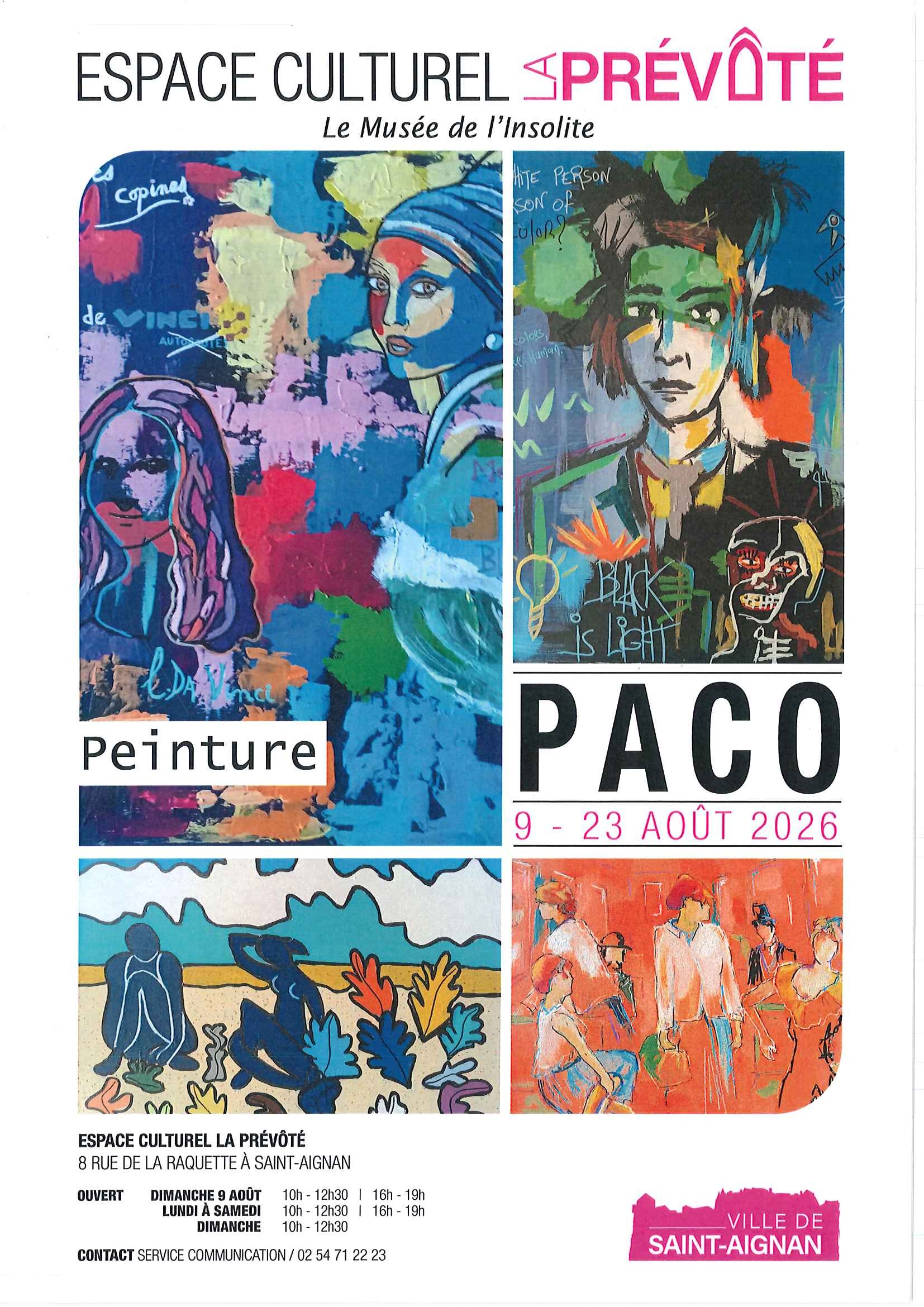 Exposition PACO 8 Rue de la Raquette Saint-Aignan 2026-08-09