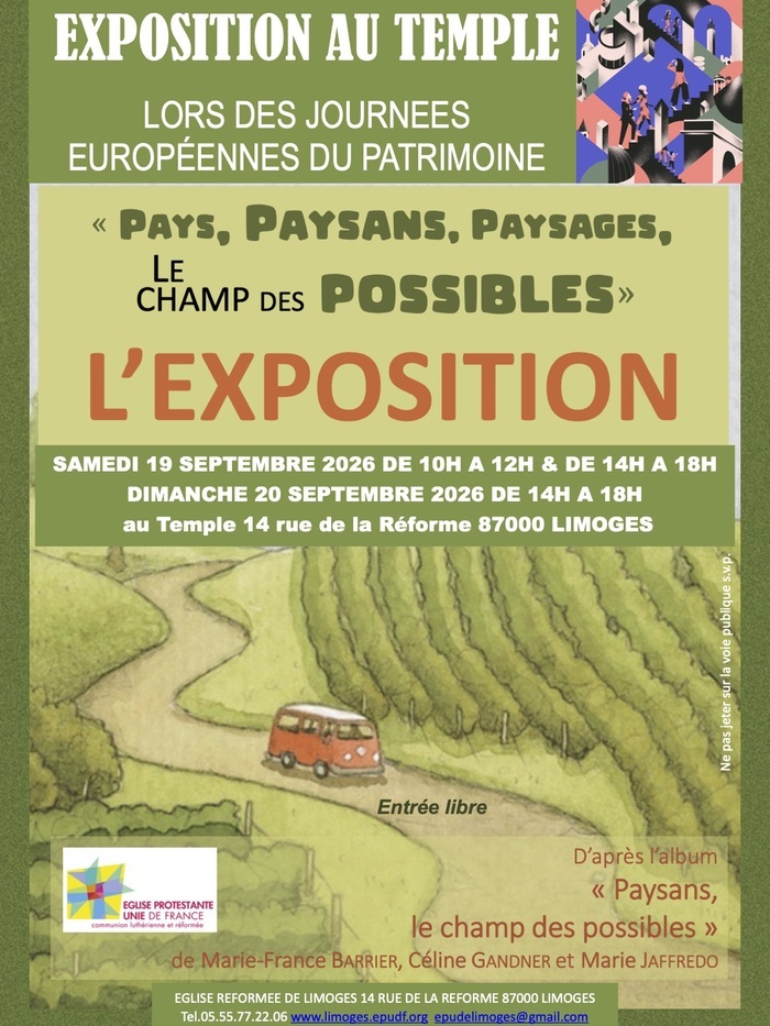 Exposition : Pays, Paysans, paysages, le champ des possibles, Temple protestant, Limoges