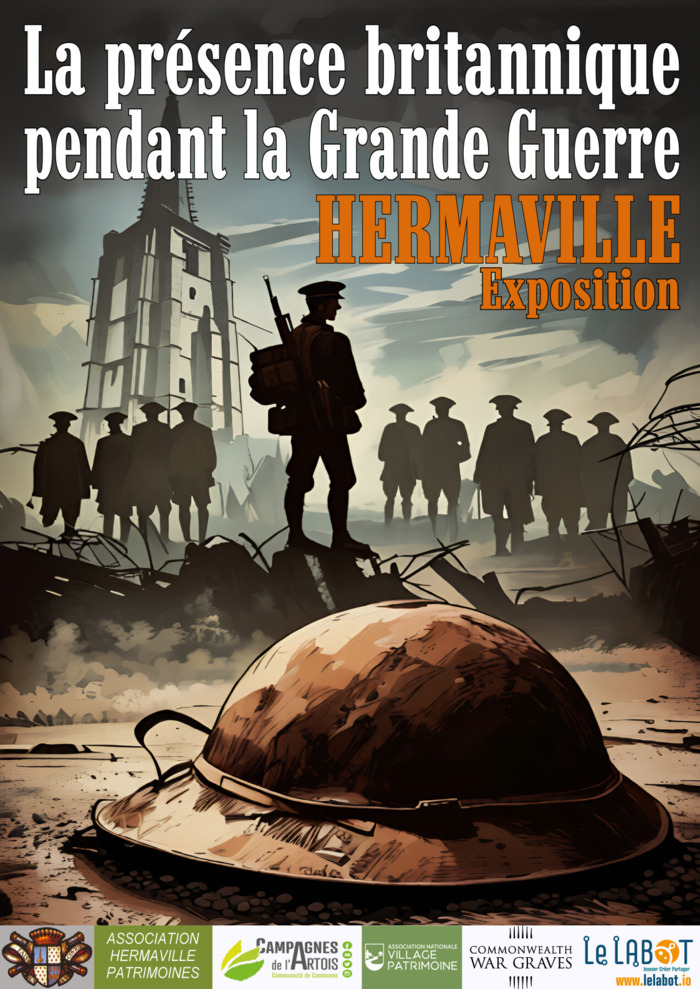 Exposition photos « la présence britannique à Hermaville en 1917 », Église, Hermaville