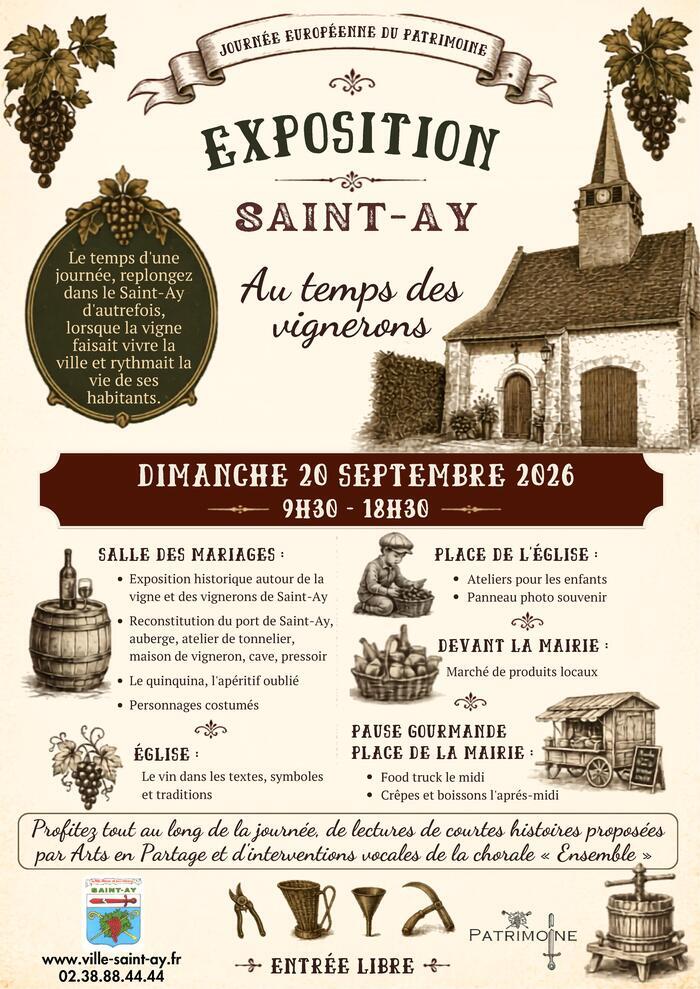Exposition « Saint-Ay au temps des vignerons », Église Saint-Ay, Saint-Ay