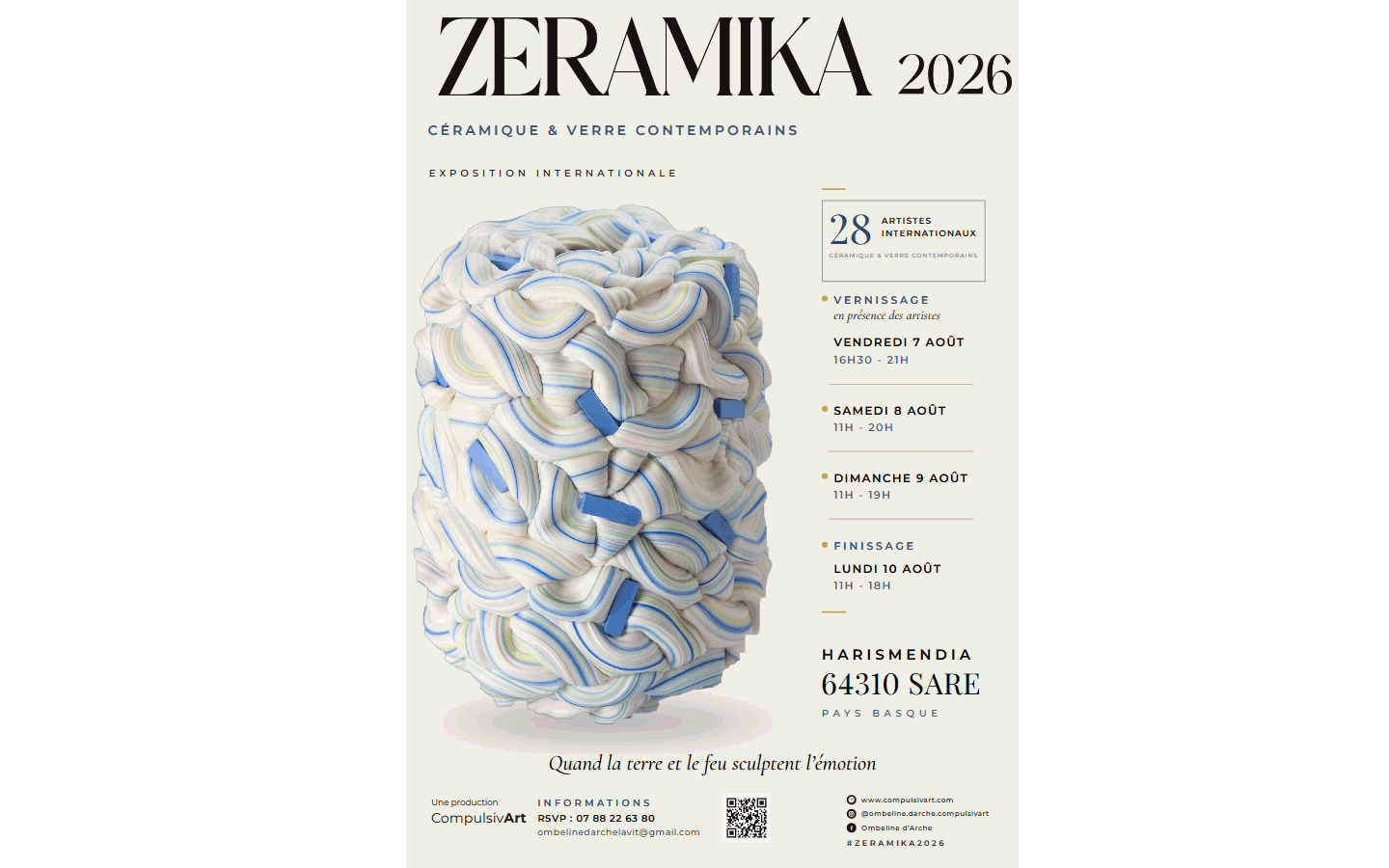 Exposition ZERAMIKA 50 Helbarrungo bidea Sare 2026-08-07