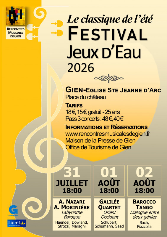 Festival Jeux d’Eau 2026 Gien