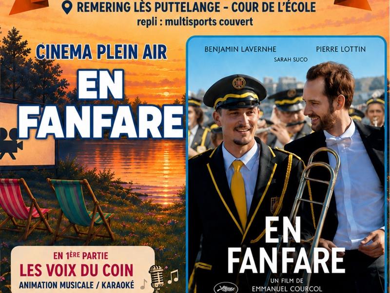 Festival les z’Étangs d’Art cinéma de plein air En fanfare Cour de l’école Rémering-lès-Puttelange