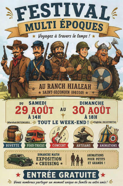 Festival Multi Epoques, voyagez à travers le temps ! Ranch Hialeah Saint-Secondin