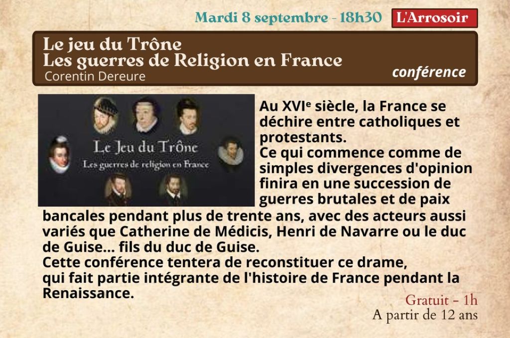 Festival Re-naissance à Figeac Conférence, le jeu du Trône  Figeac
