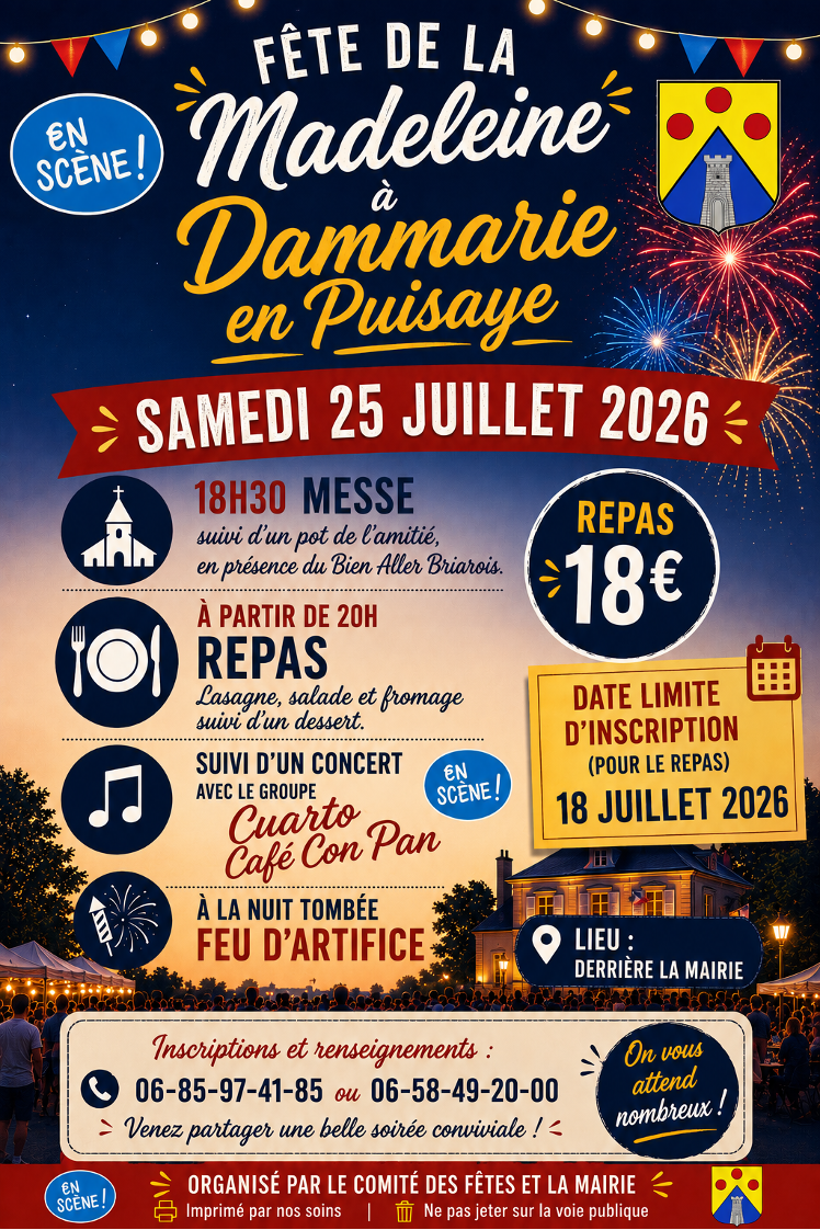 Fête de la Madeleine Dammarie-en-Puisaye