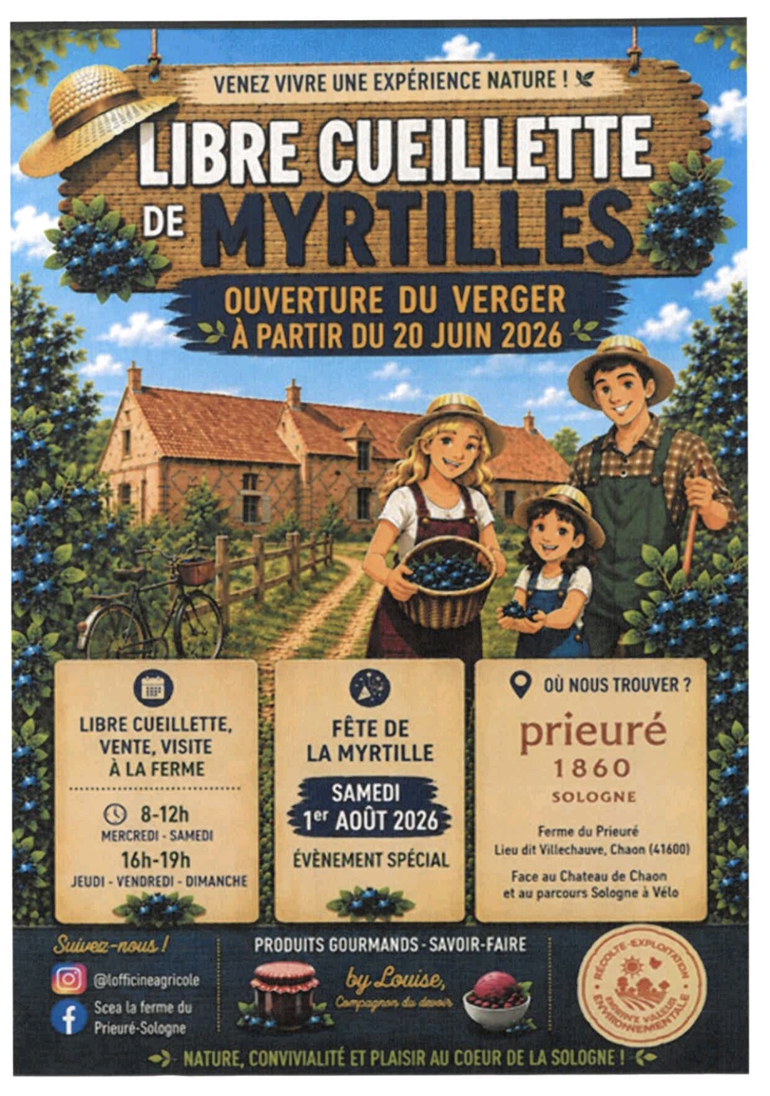 Fête de la Myrtille Lieu dit Villechauve Chaon 2026-08-01