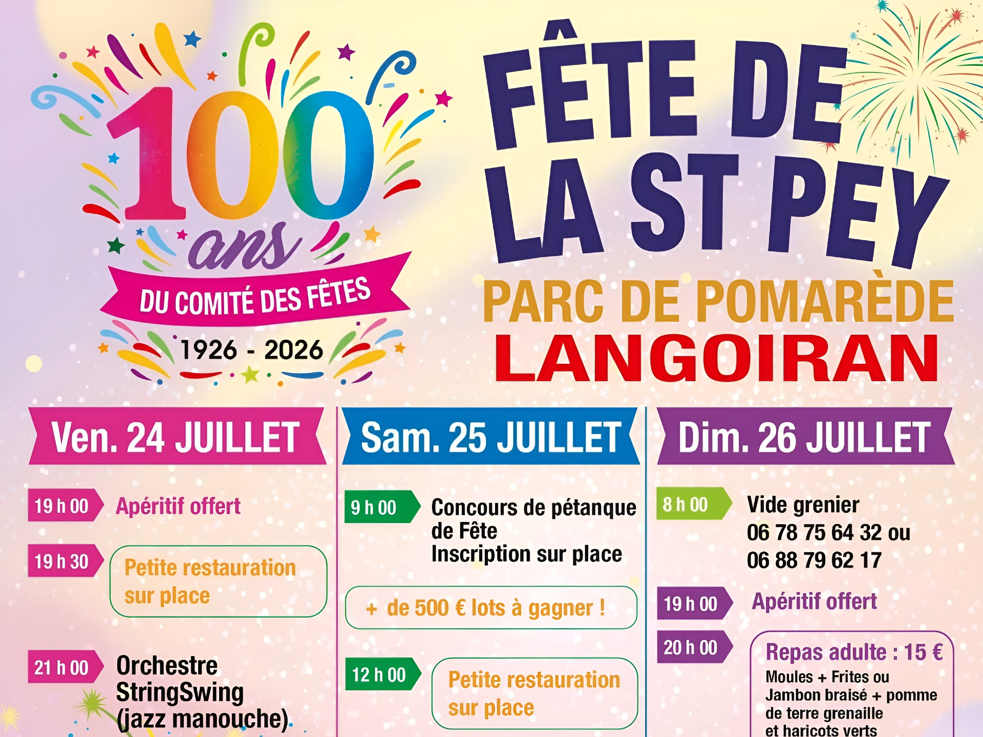 Fête de la Saint Pey Langoiran Parc de Pomarède Langoiran 2026-07-24