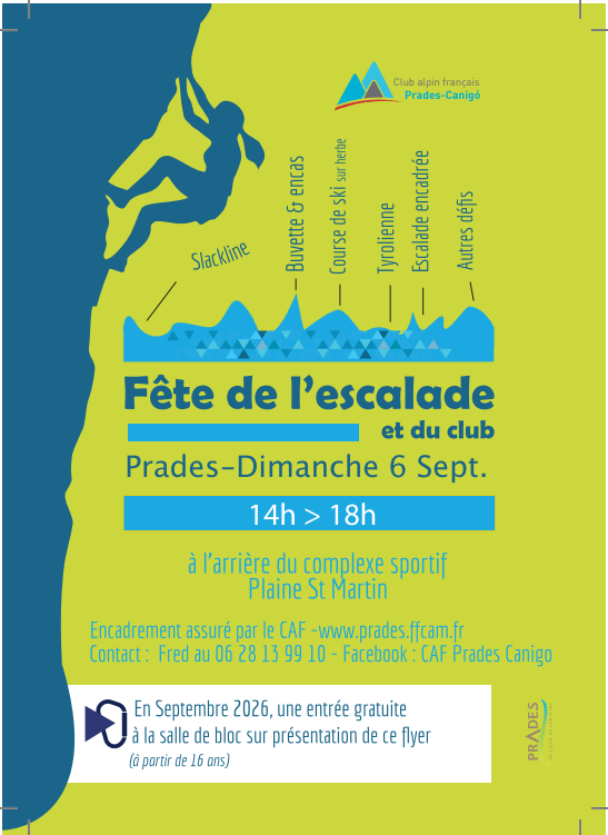 FÊTE DE L’ESCALADE ET DU CLUB Prades