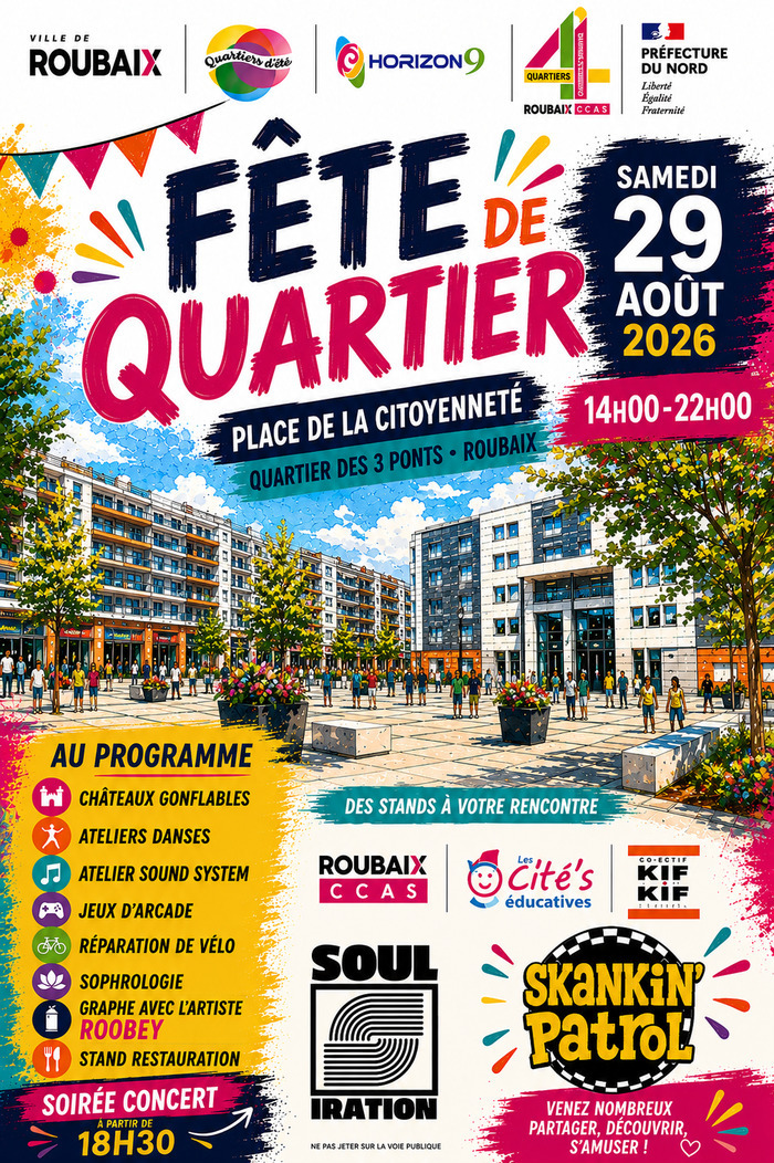 Fête de quartier Place de la Citoyenneté Roubaix