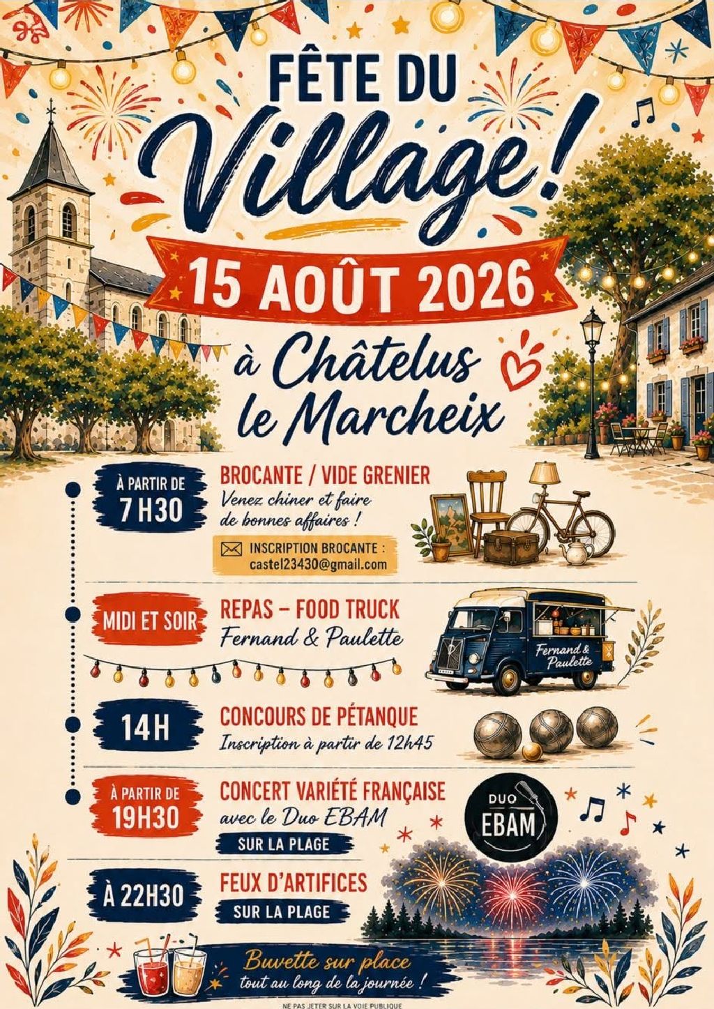 Fête du 15 Août Brocante Châtelus-le-Marcheix
