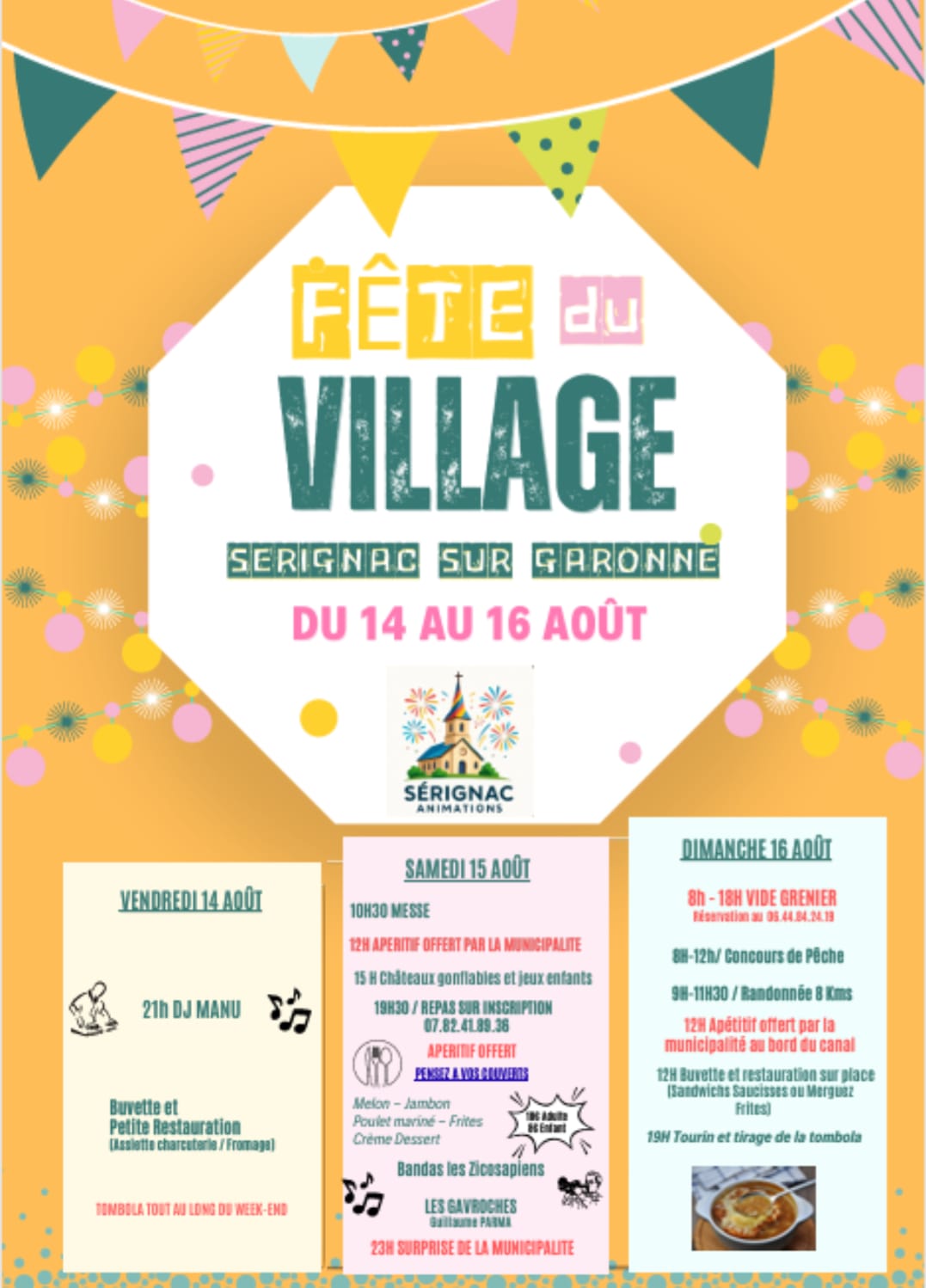 Fête du 15 août de Sérignac-sur-Garonne Place de l'Église Sérignac-sur-Garonne 2026-08-14