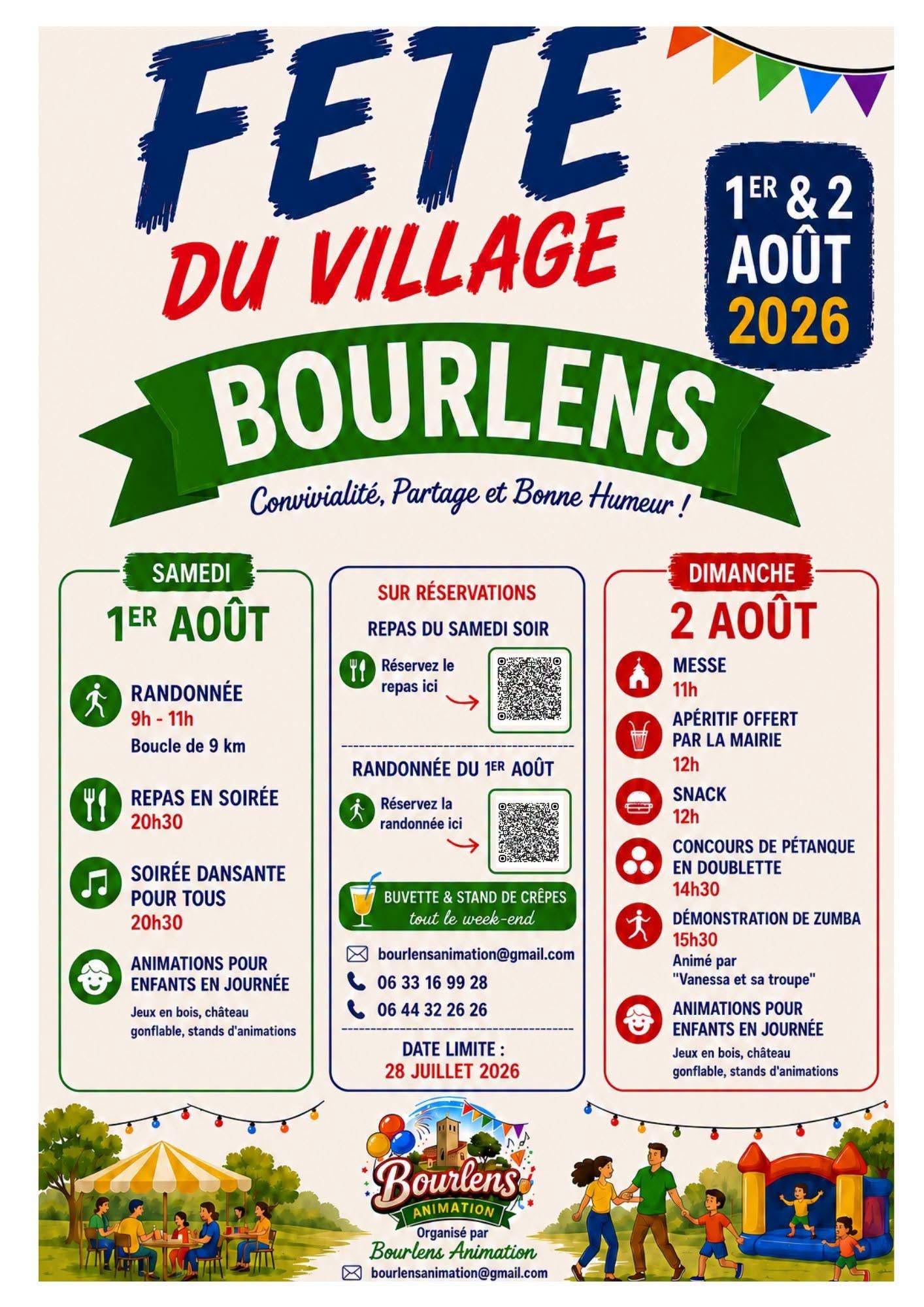 Fête du Village de Bourlens Rue de l'église Bourlens 2026-08-01