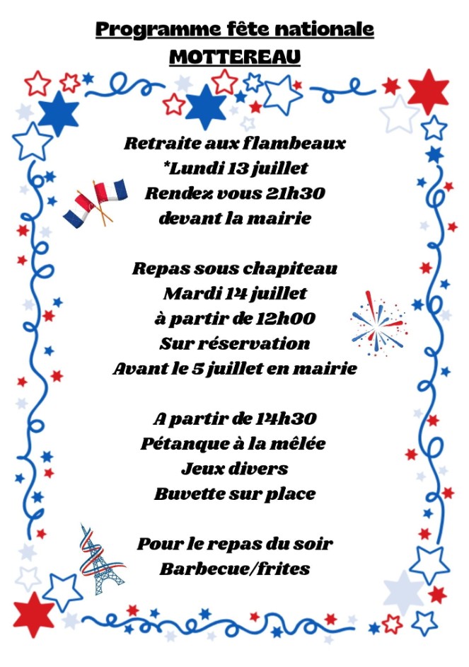 Fête Nationale à Mottereau Mottereau