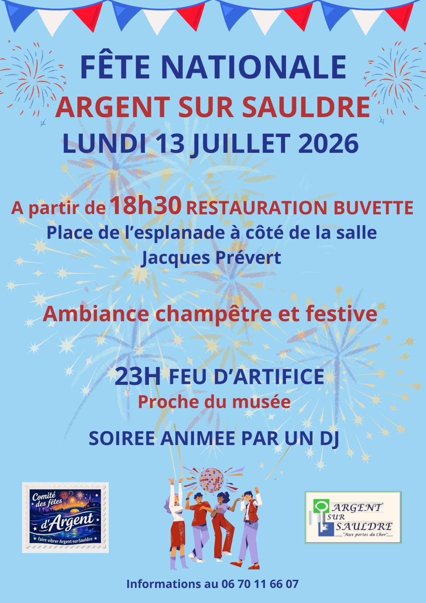 Fête Nationale Place de l'Esplanade Argent-sur-Sauldre 2026-07-13