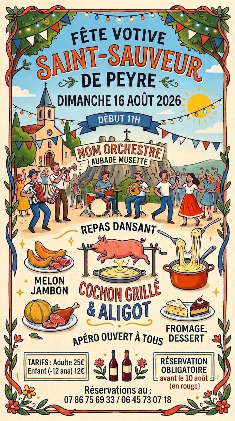 FÊTE VOTIVE DE SAINT-SAUVEUR DE PEYRE  Peyre en Aubrac